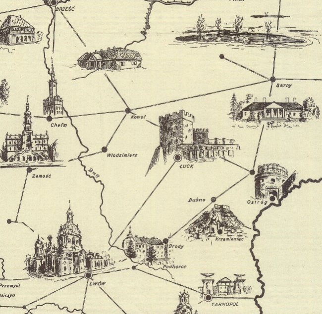 1930 Архітектурна мапа Польщі