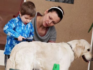 Каністерапія у Луцьку: хлопчика з аутизмом лікували собаки. ВІДЕО