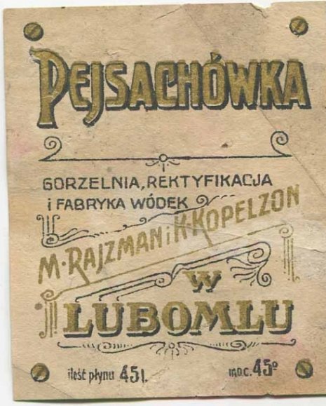 Втрачений бренд святкової горілки з Волині: що відомо про «Любомльську пейсахівку»