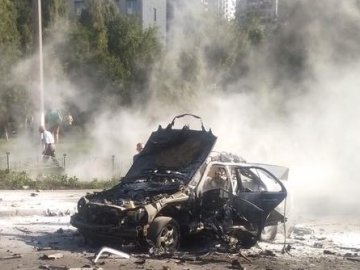 З’явилося відео вибуху машини в Києві 