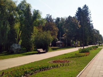 У центральному парку Луцька «підлатають» пішохідні доріжки 