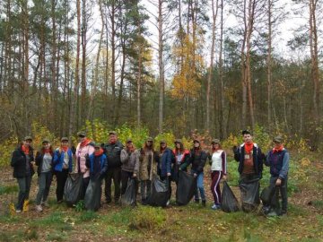 Волинські школярі прибирали ліс від сміття
