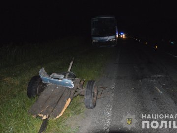 На Волині автобус переїхав підводу: їздовий загинув на місці