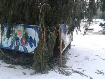У Шацьку вандали пошкодили новорічну ялинку