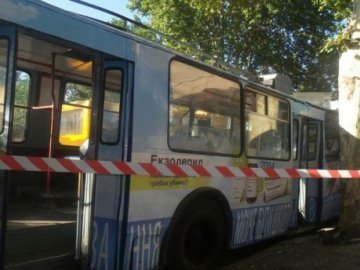 Тролейбус із пасажирами врізався у дерево в Одесі. ФОТО