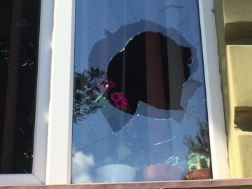Психічнохворий чоловік побив вікна прокуратури у Луцьку. ФОТО