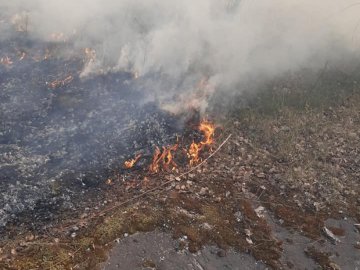 У селі на Волині перед Великоднем гасили пожежу сухої трави