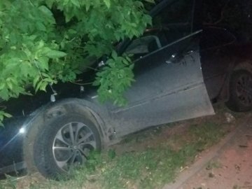 Нічна аварія у Луцьку: горе-водій врізався у дерево. ФОТО