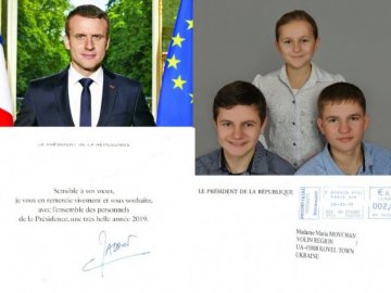 Юна волинська дипломатка отримала листа від президента Франції