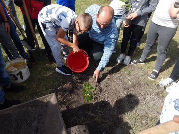 Зростаємо разом: на Волині учні висадили дерева на території школи. ФОТО