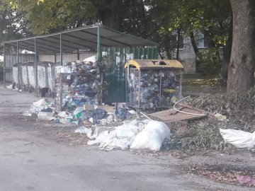 У луцькому дворі – сморід через гори сміття та пластику