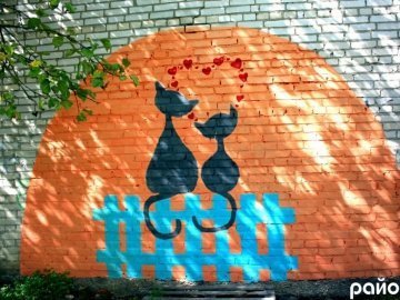 У Луцьку на стінах будинків оселилися кольорові коти. ФОТО