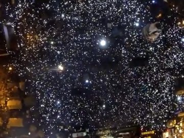 Вечірній Євромайдан 15 грудня: погляд з неба. ВІДЕО