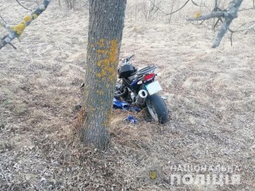 На Волині мотоцикліст врізався у дерево: його госпіталізували 