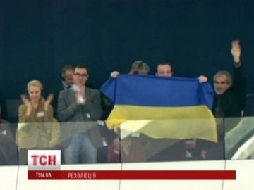 В Європарламенті - прапори України. ВІДЕО