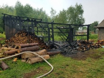На Любомльщині згорів хлів зі свинею
