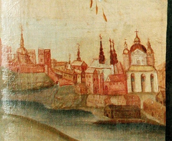 Панорама Луцька на іконі XVIII століття