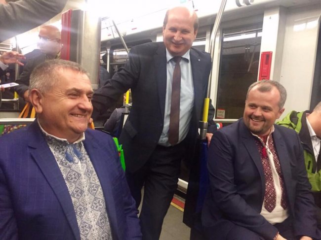 Сергій Віннічук із колегами у кельнському метро під час візиту до Німеччини