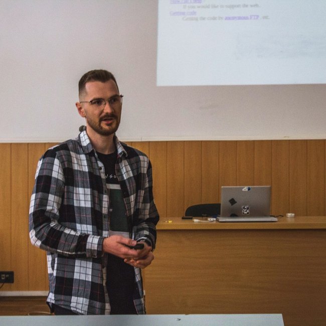 Роман Лобода, Web-розробник в Astound Commerce на зустрічі зі студентами