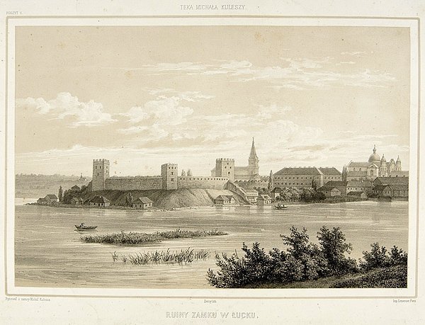 Микола Кулеша. Руїни замку в Луцьку. Зображення з Національної бібліотеки Польщі