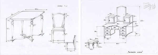 Креслення декорацій, макет та фото з вистави «Замовляю любов» (режисер-постановник - Ірина Стежка, художник-постановник - Богдана Бочкай)