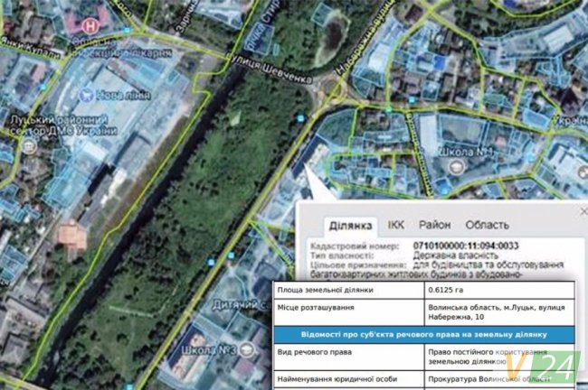 Під новобудовами на Набережній одна із ділянок – прокурорська