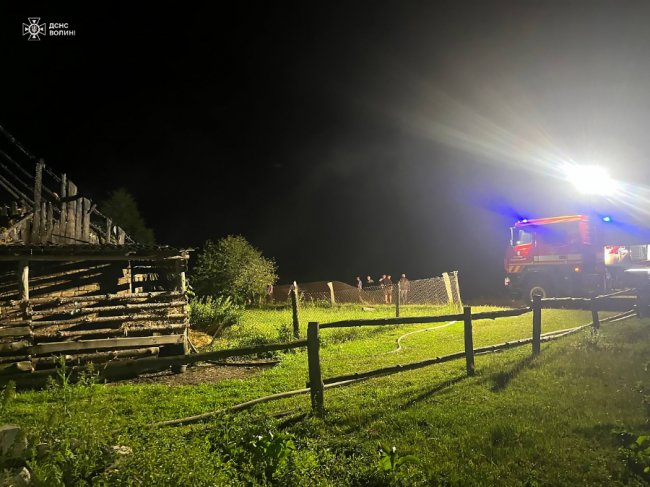 На Волині від удару блискавки загорівся хлів