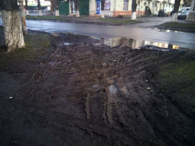 Водії нівечать залишки газонів на вулиці Луцька. ФОТО