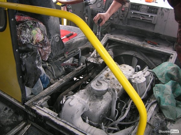 У Луцьку горіла маршрутка. ФОТО