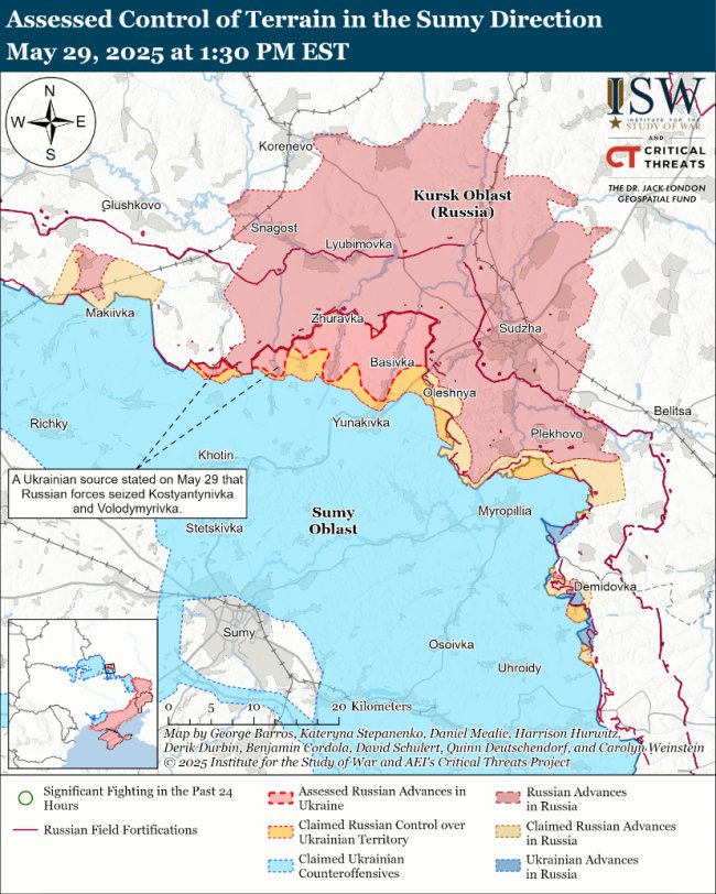 «Сіра» зона розширюється. Де в Сумській області йдуть бої: карти