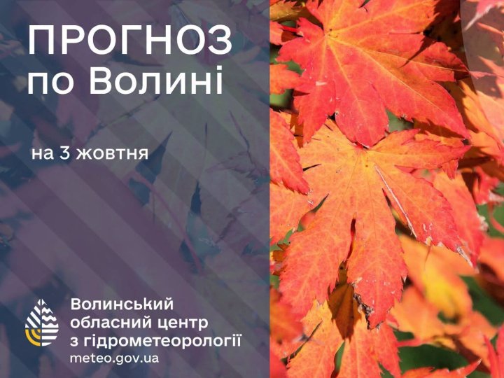 Погода у Луцьку та на Волині: які прогнози синоптиків на суботу, 3 жовтня