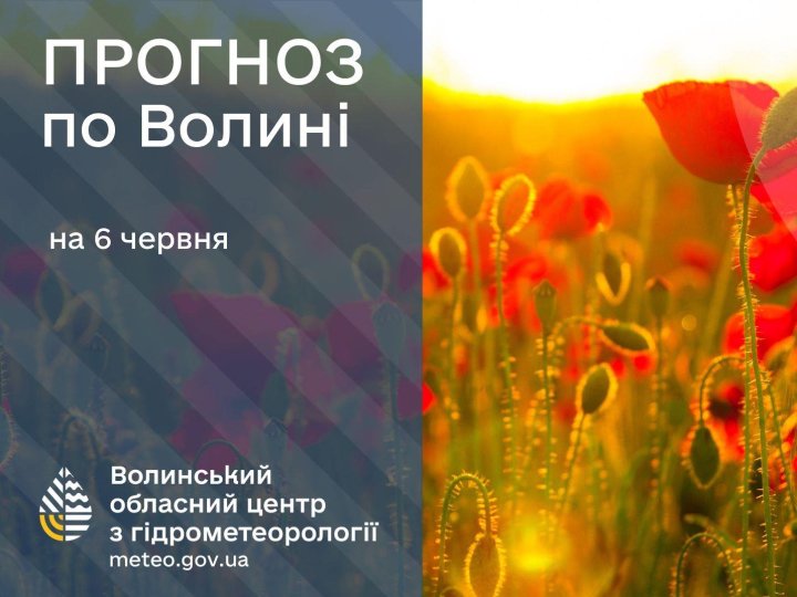 Якою буде погода у Луцьку та на Волині 6 червня