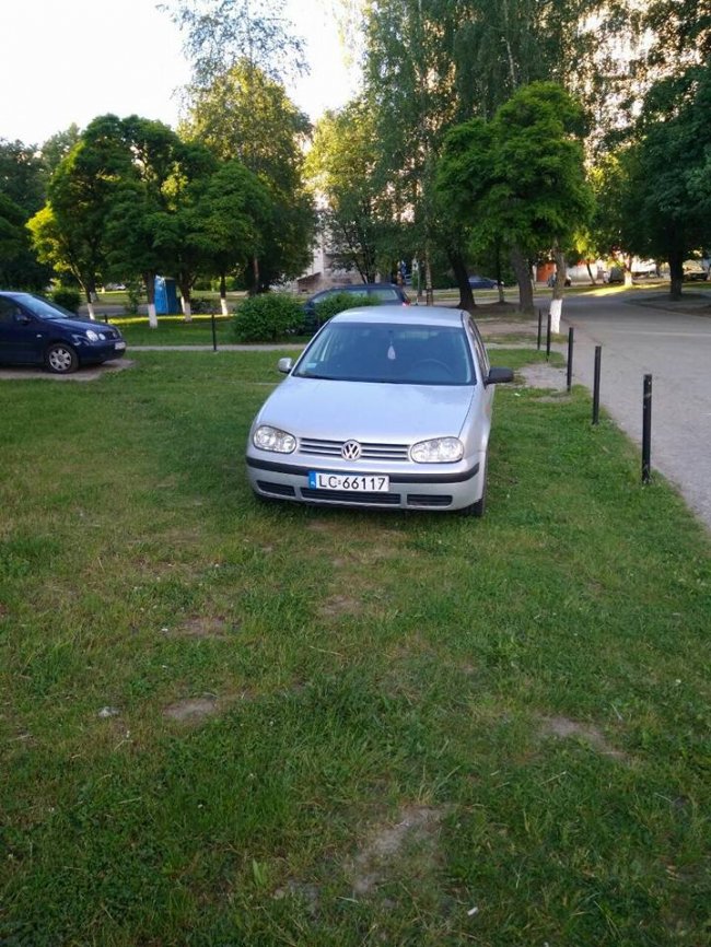 Луцькі муніципали штрафують водіїв за авто на газонах. ФОТО