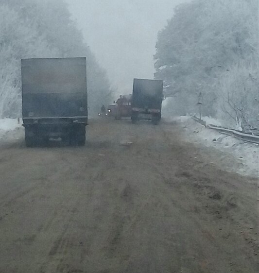 На Волині фура із дровами перегородила трасу