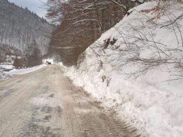 На Закарпатті дорогу накрила лавина