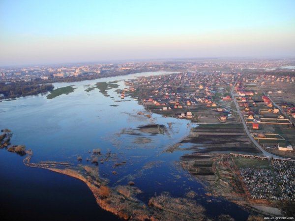 Підтоплений Луцьк з висоти пташиного польоту. ФОТО
