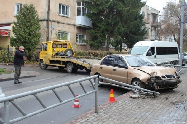 Аварія в Луцьку: авто протаранило паркан біля школи. ФОТО. ВІДЕО