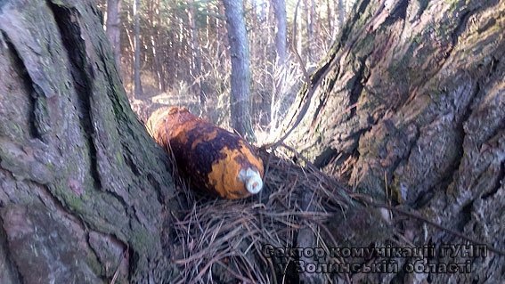 На Волині за 3 км від населеного пункту знайшли снаряд часів Другої Світової війни. ФОТО