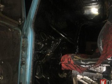На Волині вночі горіла вантажівка. ФОТО