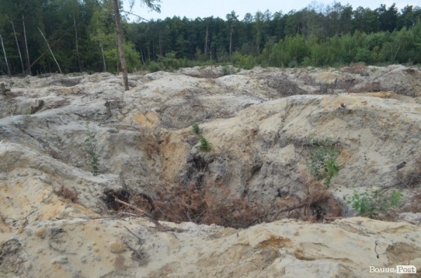 Міністр екології на власні очі побачила незаконні копанки бурштиношукачів. ФОТО