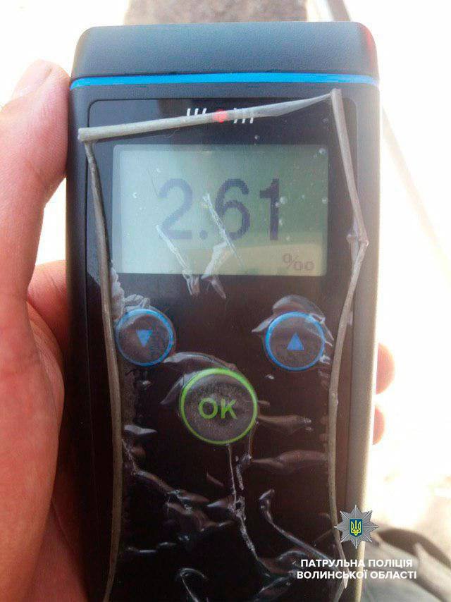 На Волині затримали водія, який «надихав» у 13 разів більше норми. ФОТО