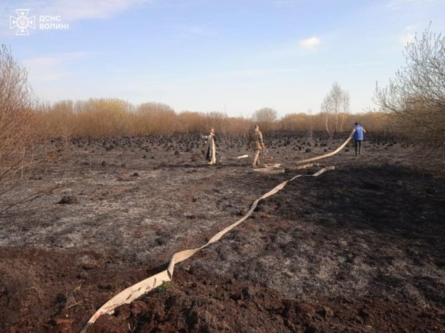 На Волині на площі 12 гектарів загорівся торф