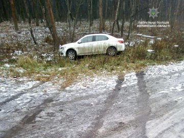 На волинській трасі легковик злетів у кювет. ФОТО