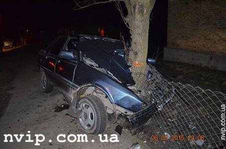 Аварія на Волині: авто з неповнолітніми в'їхало в дерево. ФОТО