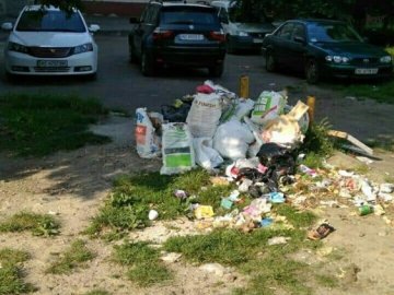 У луцькому дворі утворилось стихійне сміттєзвалище