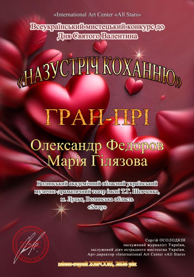 В артистів балету Волинського драмтеатру  – «Гран-прі» та «І місце» на Всеукраїнському конкурсі 