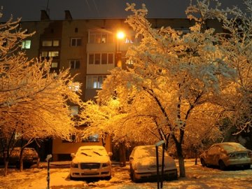 Сніговий вечір у Луцьку. ФОТО