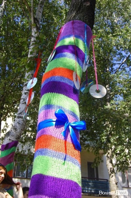 У центрі Луцька «одягли» дерева під музику. ФОТО