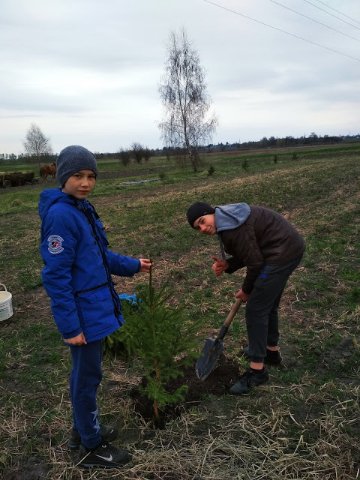 На Волині маленькі прихожани озеленили подвір'я церкви. ФОТО