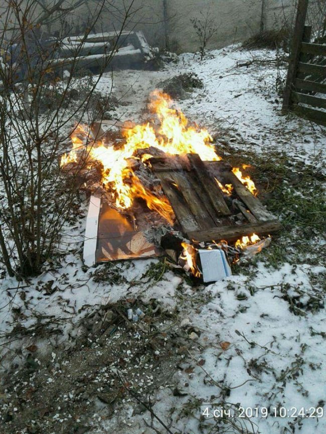 Покарали лучанина, який палив сміття на своєму подвір'ї. ФОТО